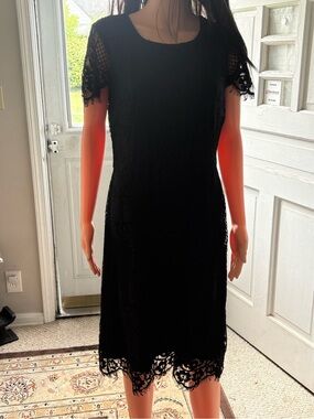 Nicole Miller Black Lace Midi Dress new without tags never worn